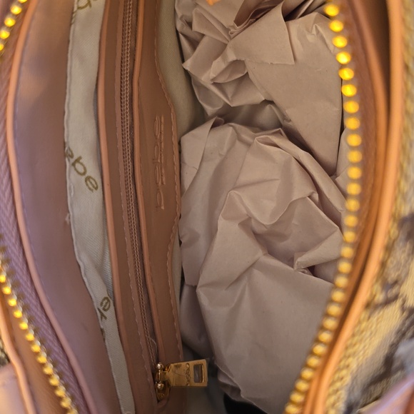 bebe Talulla Mini Satchel Blush Monogram Logo Crossbody Shoulder Bag NWT - Picture 10 of 12